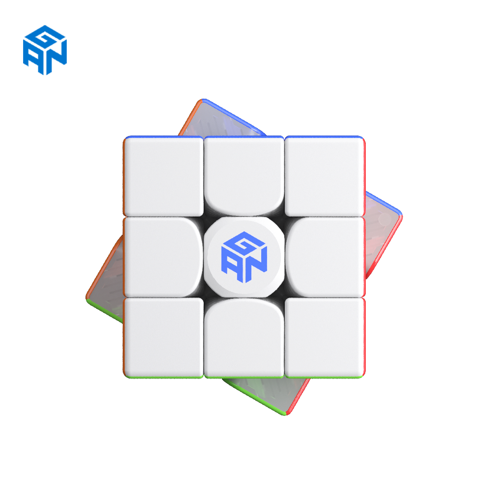 White GAN branded 3x3 Rubik's Cube puzzle with visible blue, red, green, and orange sides