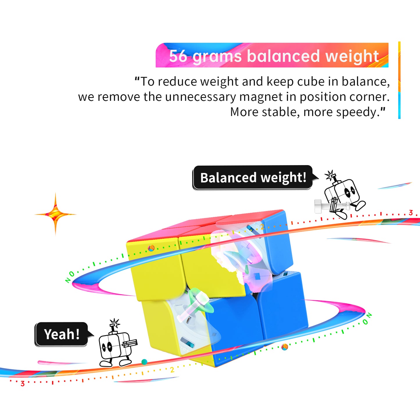 Gancube 251M Pro speed cube with balanced weight design, colorful pieces and internal mechanism