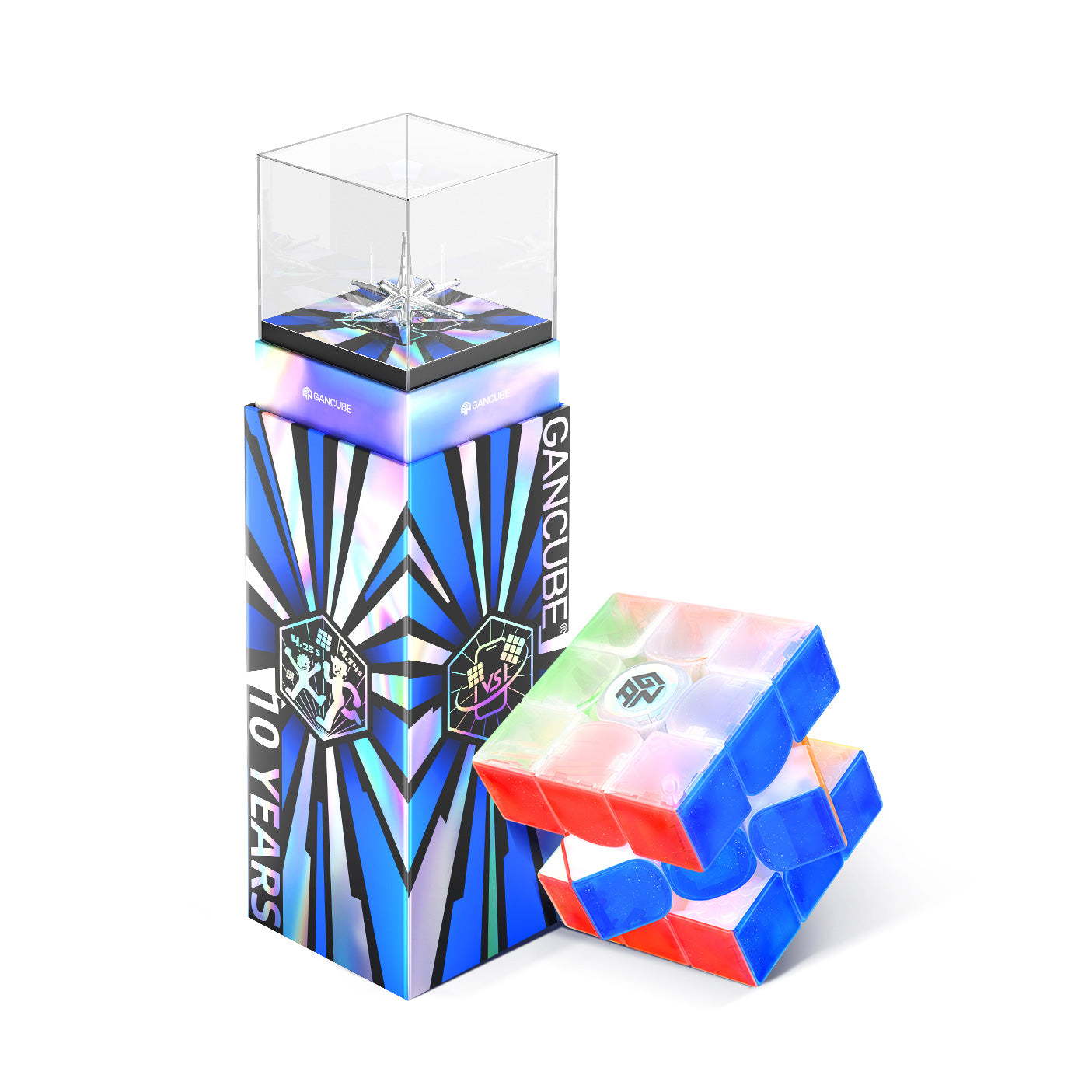 GanCube 10 Years special edition colorful 3x3 speed cube and holographic packaging box