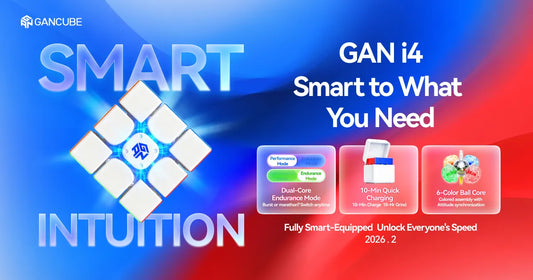 GAN i4 smart cube features dual-core endurance, quick charging, and six-color ball core options.