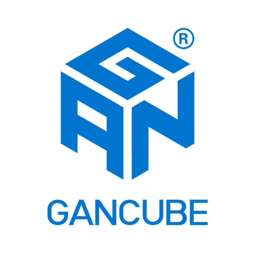 Blue GAN Cube logo with stylized letters G, A, N forming a cube shape, and GAN CUBE text below