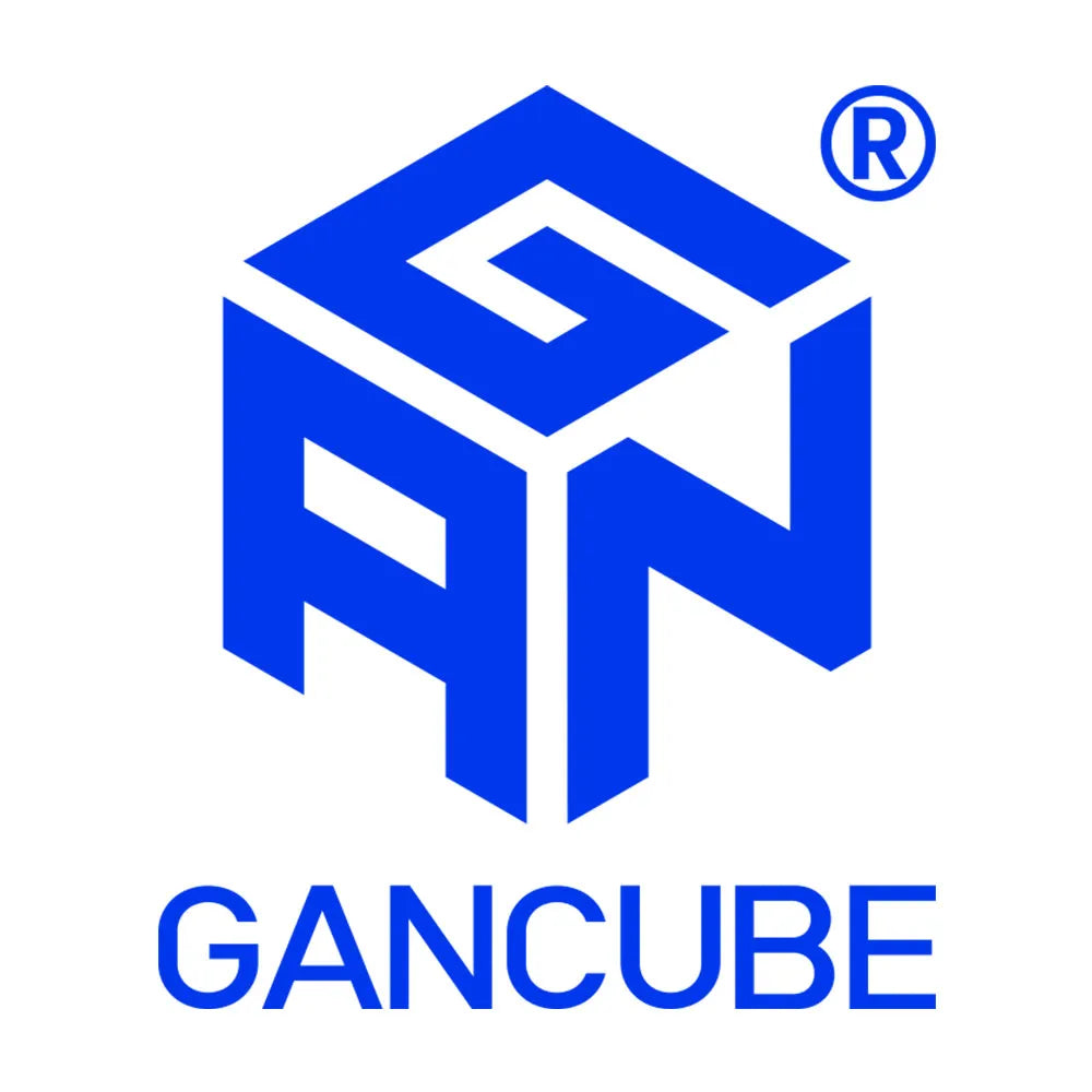 Blue GAN Cube logo with stylized letters G, A, N forming a cube shape, and GAN CUBE text below