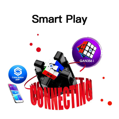 GAN356 i smart cube connected to Cube Station app, highlighting smart play and robot features