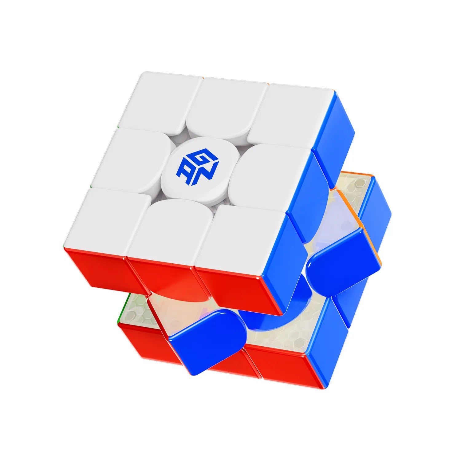 Rubik's Cube with a visible brand logo on a white background