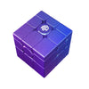 Purple and blue speed cube puzzle with logo on a white background