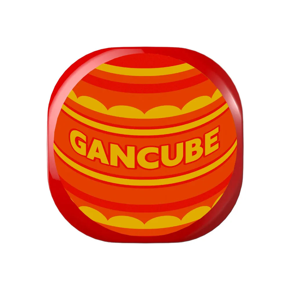 Red and orange striped cube with 'GANCUBE' text on a white background