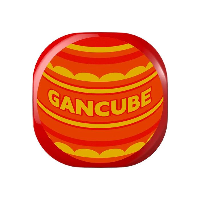Red and orange striped cube with 'GANCUBE' text on a white background