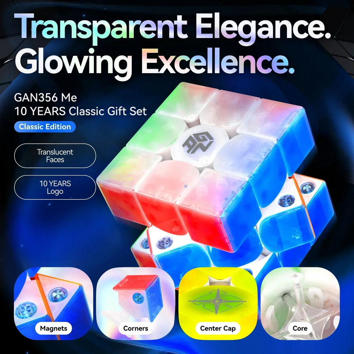 Speedc Cube GAN356 M E 3x3 Magnetic Speed Cube | GANCUBE Official Website