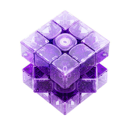 Transparent purple GAN 16 Max Amyth high-performance speed cube puzzle with visible internal mechanism